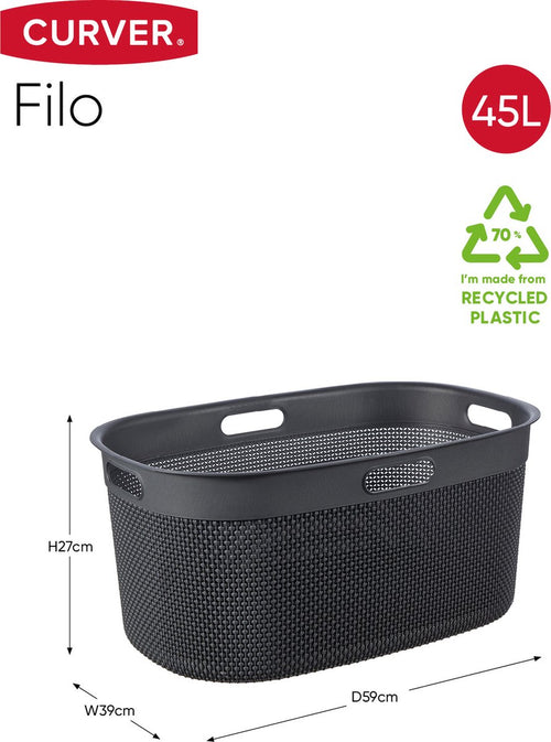 Curver Filo Wasmand - 45L - Donkergrijs - vtwonen shop