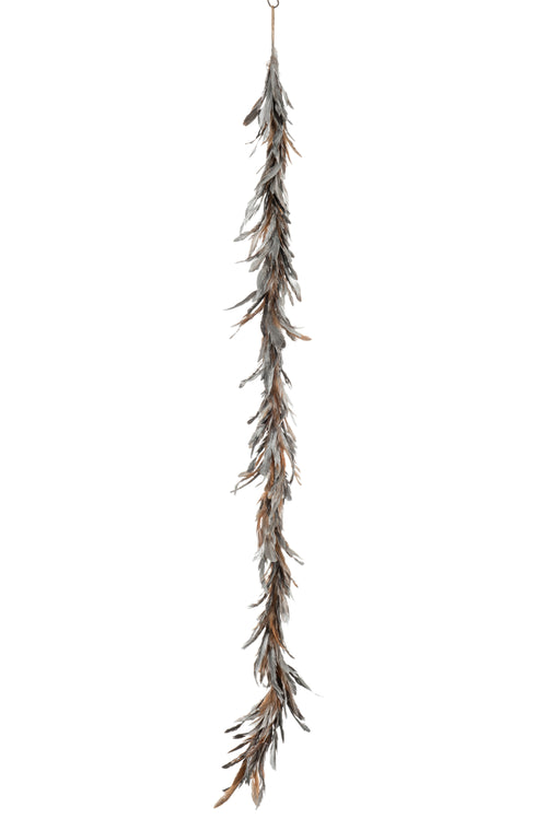 J-Line decoratie slinger Losse veren - zilver