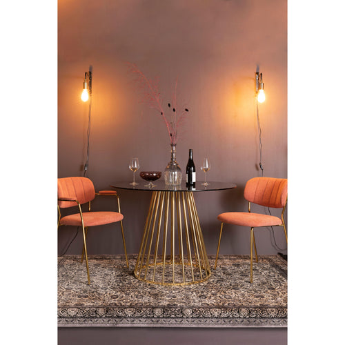 Housecraft Living Floris Eettafel Rond Glas 110 cm Goud