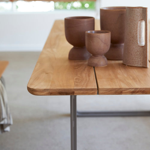 Tikamoon Eettafel van gerecycled massief teakhout en aluminium voor 6/8 personen - Naturel - vtwonen shop