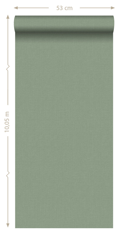 ESTAhome behang linnenstructuur jade groen - 53 cm x 10.05 m - 148745