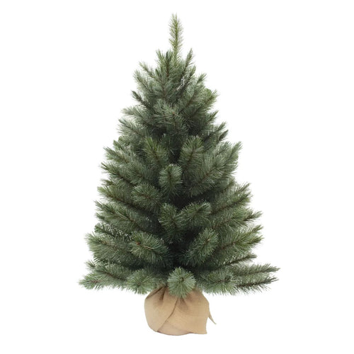 Triumph Tree Forest Frosted Kunstkerstboom H90 x D61 cm - Kunstboom in Jute Zak - Kunst Kerstboom voor Binnen - 106 Tips - Groen