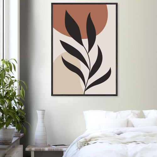 Artfulprints Poster Boho - Abstract leaf   - 30x40 cm - Terracotta