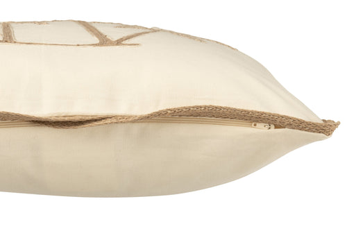 J-Line kussen Vierkant Palmbomen - katoen - creme/beige
