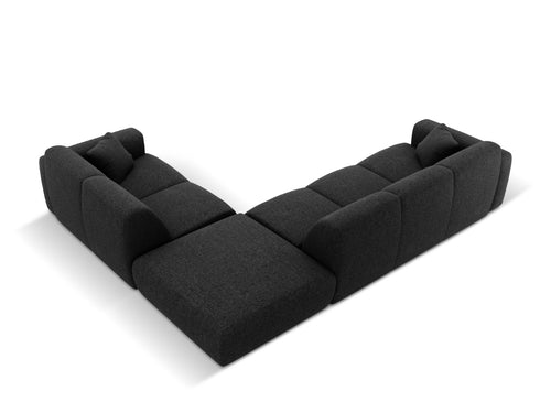Cosmopolitan Design rechter hoekbank Nolio 4-zits, chenille, zwart - 250x315x72cm