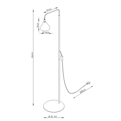 Sollux Lighting Vloerlamp NOX beige - 30x30x165cm