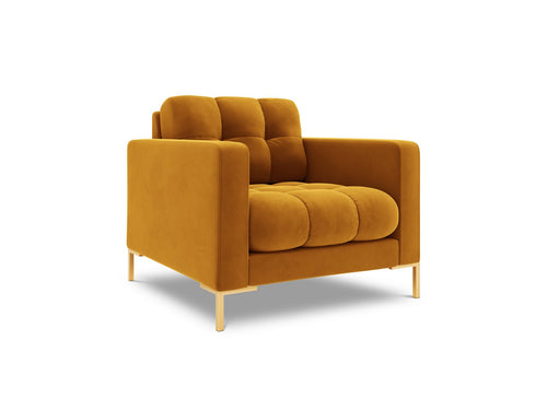 Cosmopolitan Design Fauteuil Bali flueel, geel - 96x87x75cm