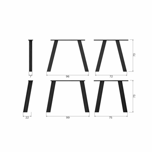 WOOOD Haarlem 4-standen poot - Eiken - Zwart - Set van 2 - vtwonen shop