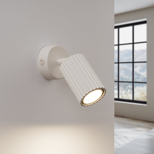 Sollux Lighting Wandlamp KARBON beige met schakelaar - 8x8x16cm