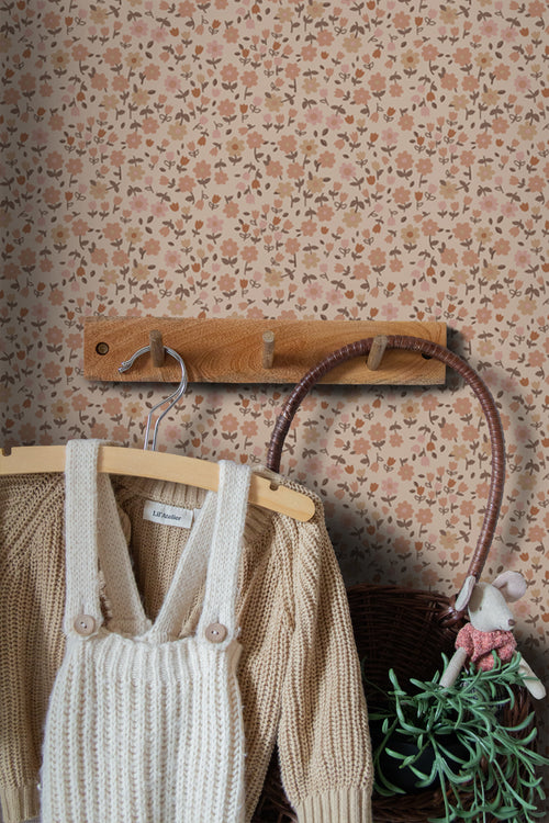 ESTAhome behang bloemetjes terracotta roze - 53 cm x 10.05 m - 131394