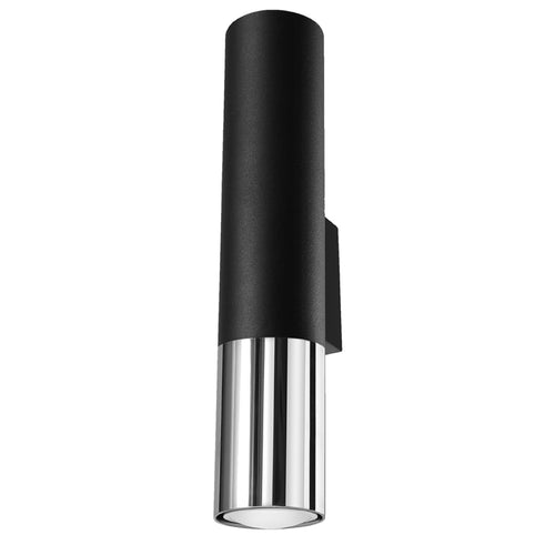Sollux Lighting Wandlamp LOOPEZ zwart/chroom - 6x8x29cm