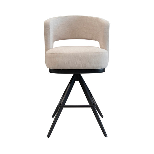 DÉJA Living Barstoel Louis - Stof/Metaal - Taupe - Set van 2 - vtwonen shop