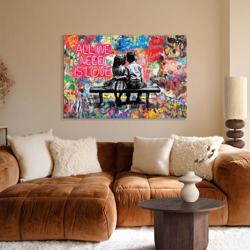 Reinders All We Need is Love glasschilderij -  meerkleurig/multi color - hobbyruimte - 78x116cm