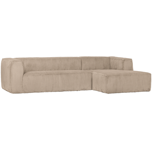 WOOOD hoekbank rechts Bean - Ribstof - Travertin - 73x305x96 - vtwonen shop