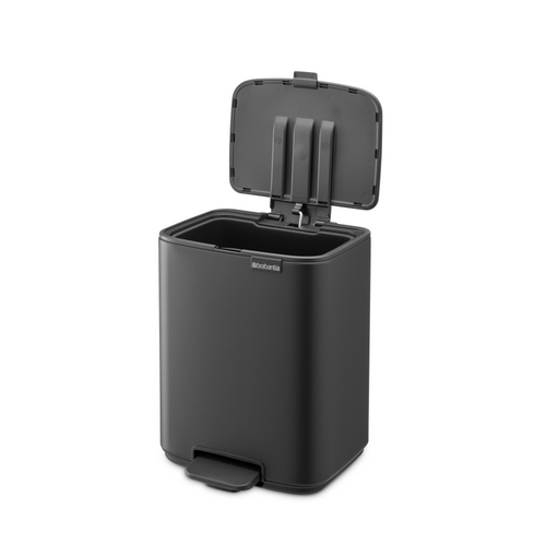 Brabantia Bo Pedaalemmer, 7 liter, stil sluitend, kunststof binnenemmer - Mineral Infinite Grey