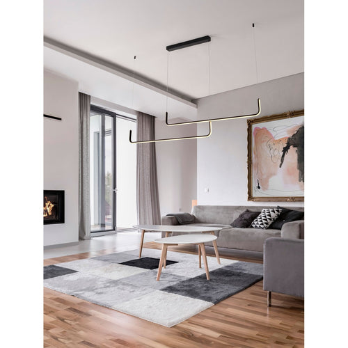 Nova Luce STRITA Hanglamp voor aan het plafond, Sandy Black Triac dimbare LED 40W 2856lm 3000K