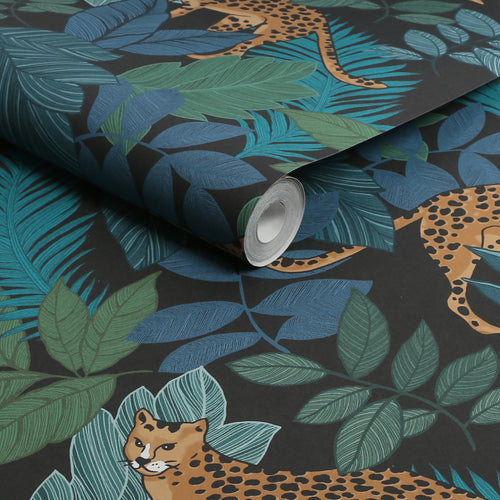 Envy Vliesbehang - Cheetin Night - Blauw/Groen/Zwart - 10mx52cm - vtwonen shop