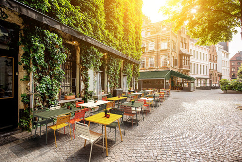 MaximaVida metalen tuinset Max olijfgroen 150 cm – 1 tafel met 2 stoelen en 1 bank - vtwonen shop