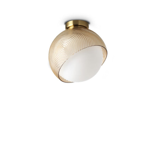Ideal Lux BLOOM 22 cm bolvormige plafondlamp van messing, 1x E27 fitting