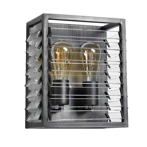 Louvre 2 Lichte Wandlamp Gunmetal Verf Afwerking