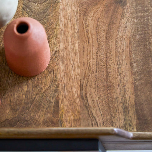 Tikamoon Bureau van massief mangohout en metaal - Bruin - vtwonen shop