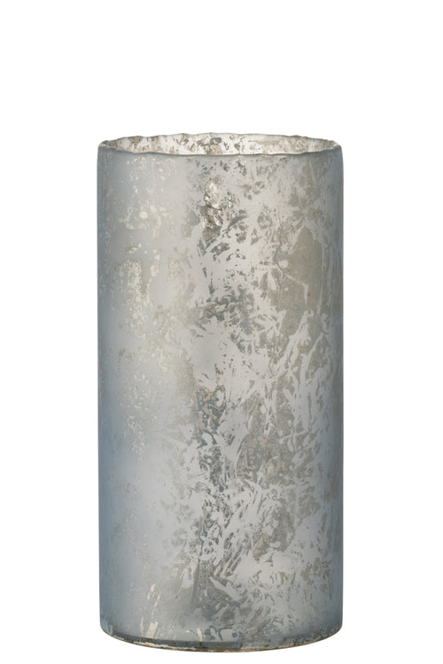 J-Line theelichthouder Rond - glas - sneeuwblauw - extra large - vtwonen shop