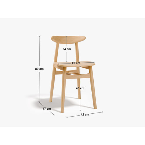 Set van 2 stoelen Elie hout wengé - 42x47x80cm