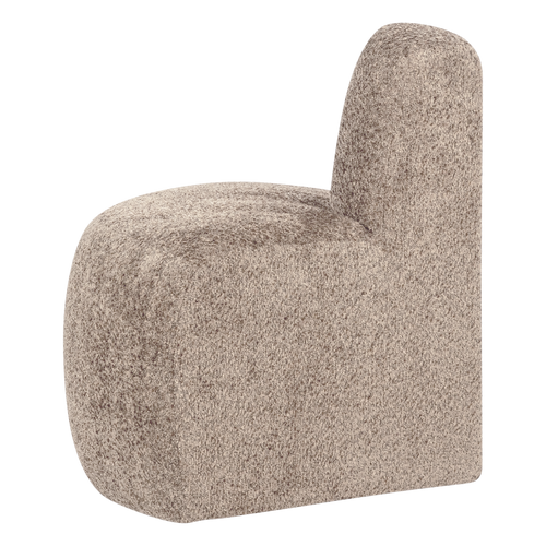 WOOOD eetbank hoek rond rugleuning Mojo Base - Wollig - D.zand - 83x76x76