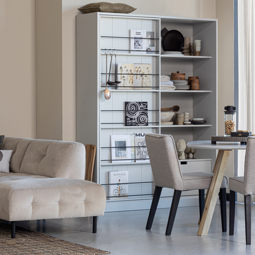 WOOOD eettafel met 3-stand poot Tablo - Essenhout - Mist - 75x130x130 - vtwonen shop