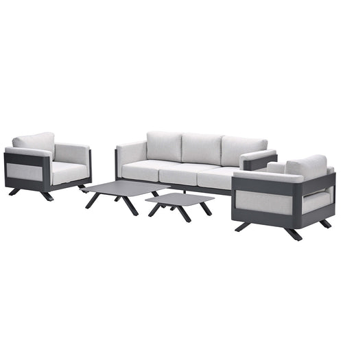 Garden Impressions loungeset Medellin 5-delig – carbon black - Valley sand