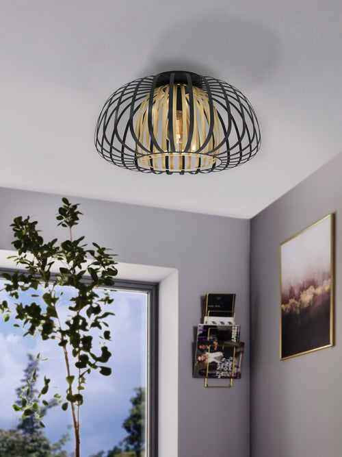 EGLO plafondlamp Encinitos - e27 - ø 45 cm - zwart/goud - vtwonen shop