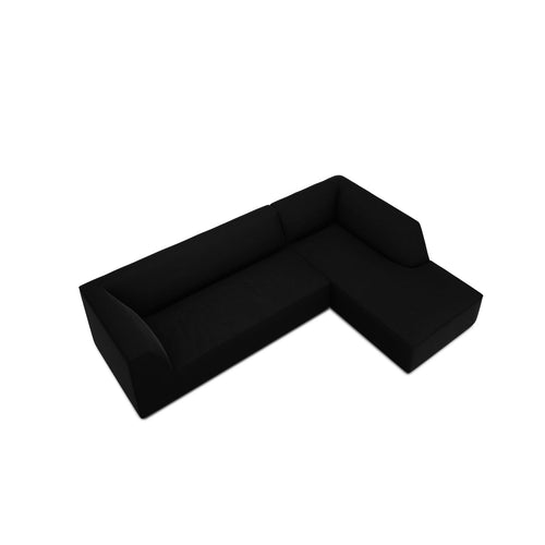 Cosmopolitan Design - Modulaire hoekbank rechts Siena 4-zits, flueel zwart - 180x273x69cm