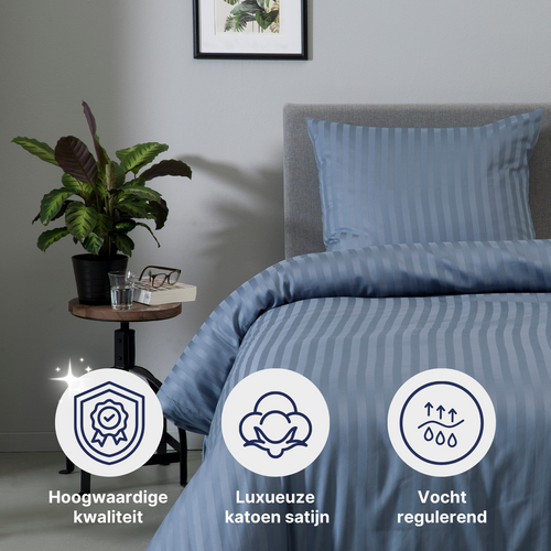 Ten Cate dekbedovertrek - 100% katoensatijn - 200x200/220 - donkerblauw - vtwonen shop