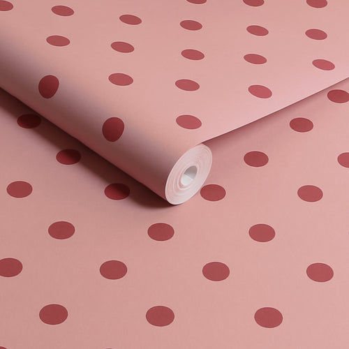 Cath Kidston Vliesbehang - Button Spot Pink & Red