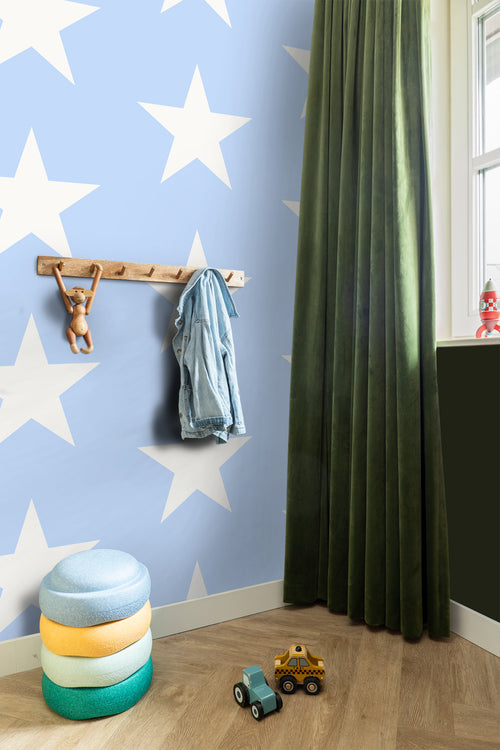 ESTAhome behang sterren lichtblauw - 53 cm x 10.05 m - 138707