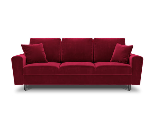 Cosmopolitan Design Slaapbank met opbergdoos Kyoto 3-zits, flueel, rood - 100x235x88cm