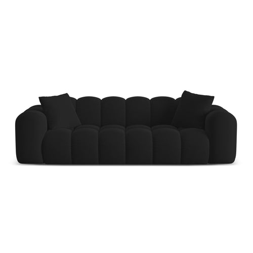 Cosmopolitan Design - Bank Treno 4-zits, flueel zwart - 94x240x70cm