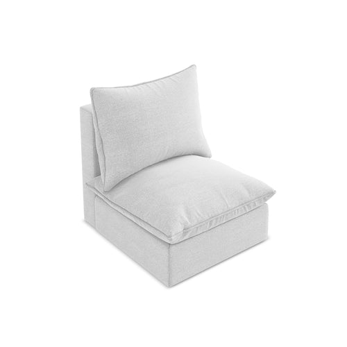 LaMiaSofa Bankmodule midden Ravenna - bouclé - zilver - 75x90x77