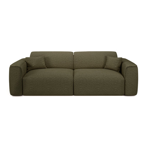 Sia Home - Rechte bank YUMA - Bouclette stof - Olijfgroen - 240cm - vtwonen shop
