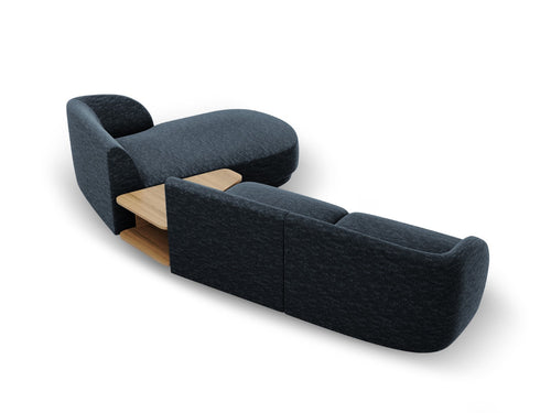 Micadoni Rechte modulaire bank Miley 3-zits, chenille, koningsblauw - 178x303x70cm