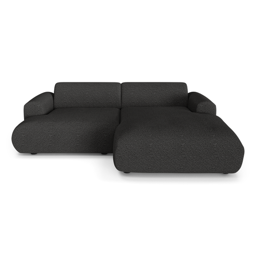 Sia Home - Rechte hoekbanken MYRA - Bouclette stof - Donker antraciet - 266cm - vtwonen shop