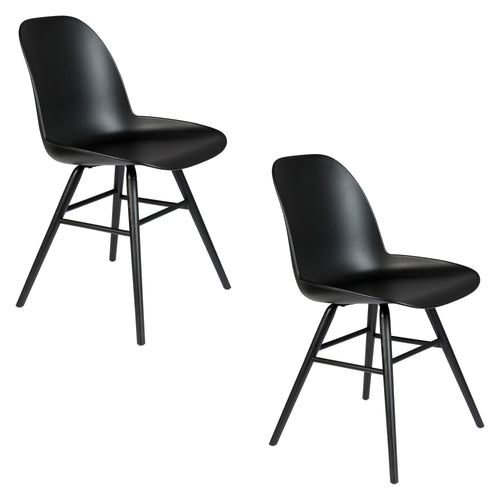 Zuiver Albert Kuip Eetkamerstoelen Zwart - Set van 2 - vtwonen shop