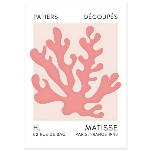 Artfulprints Poster met Lijst Matisse – Saltflower shapes taupe   - 50x70 cm - Taupe