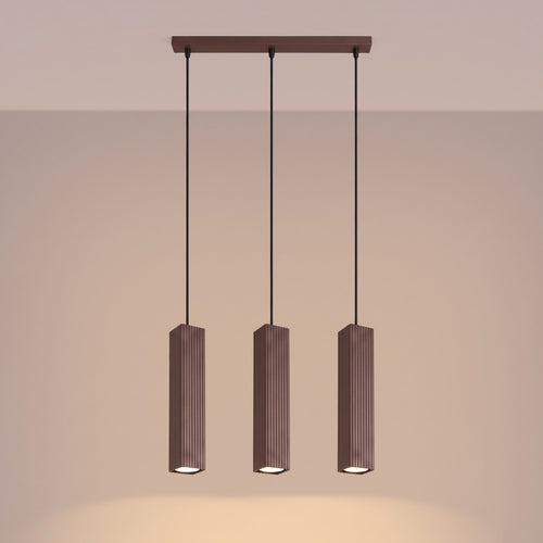 Sollux Lighting Hanglamp RAYO 3L bruin - 45x6x98cm