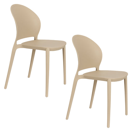 Housecraft Living Sjoerd Tuinstoelen/ Eetkamerstoelen Kunststof Beige - Set van 4 - vtwonen shop