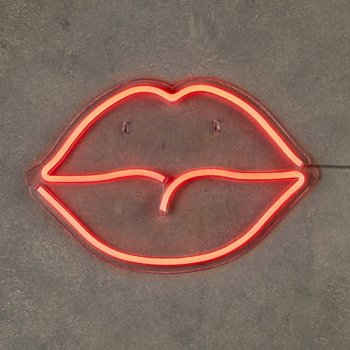 Luca Lighting Neonverlichting Lippen - L40 x B28 cm - Rood