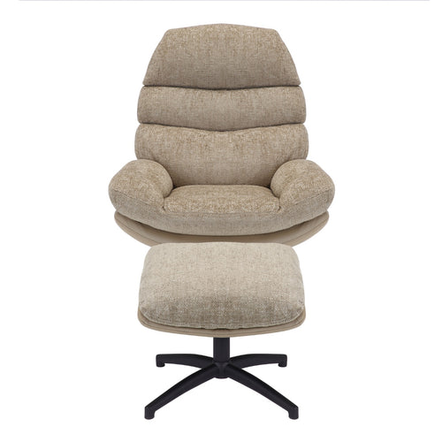 Giga Meubel Fauteuil Liane - Stof/Metaal - Taupe - Met Voetenbankje - vtwonen shop
