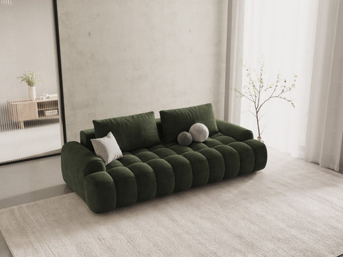 Cosmopolitan Design Slaapbank met opbergdoos Linz 4-zits, flueel groente - 100x250x84cm