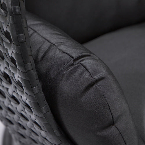 Home Deluxe Polyrotan Hangstoel TWIN Zwart Alleen mand + kussen - vtwonen shop