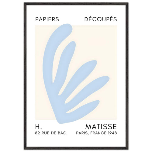 Artfulprints Poster met Lijst Matisse – Aquatic impression light blue   - 70x100 cm - Blauw
